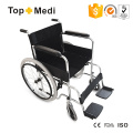 Fauteuil roulant en aluminium de nouvelle conception Topmedi avec repose-pieds fixe